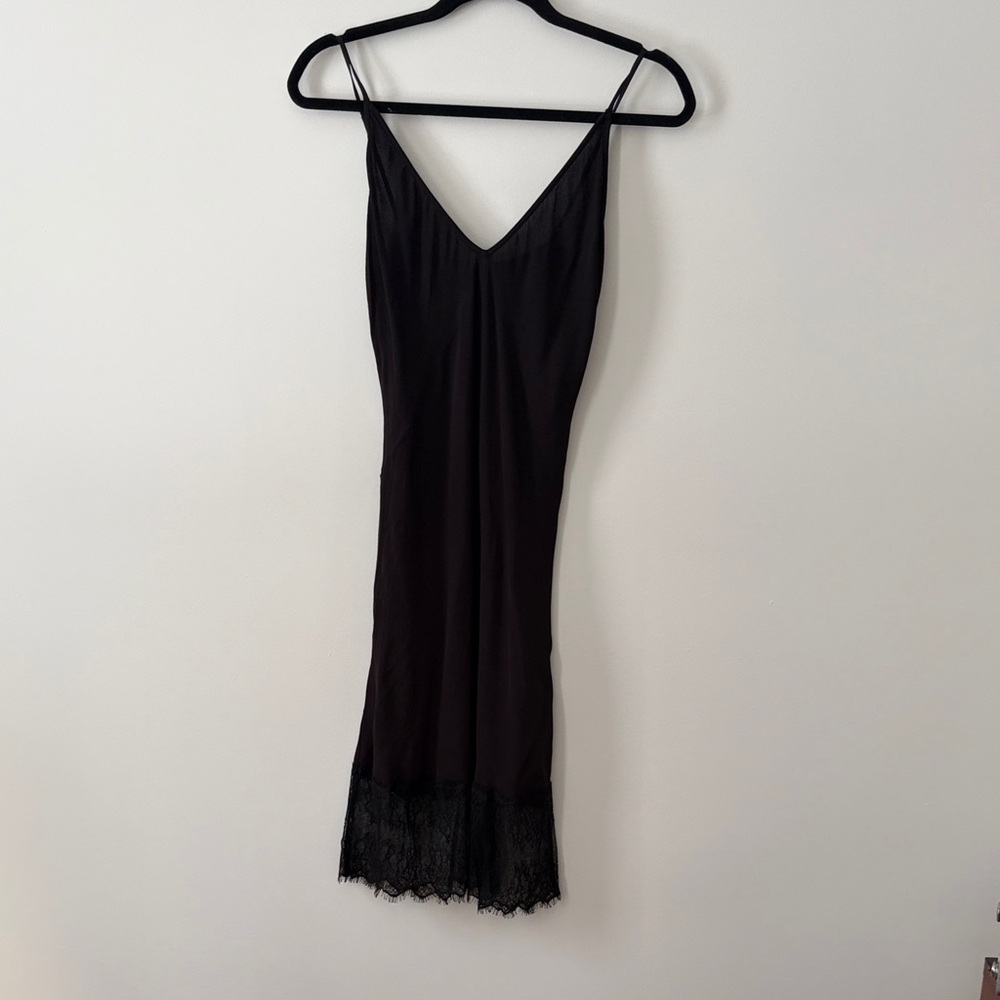 Wilfred Black Cocktail Dress -Lace Hem